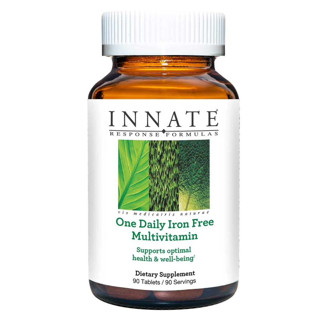 INNATE Response Formulas One Daily without Iron - Iron-Free Daily Multivitamin - With B Vitamins - Vegetarian, Non-GMO, and Kosher - Made Without 9 Food Allergens - 60 Count (60 Servings)