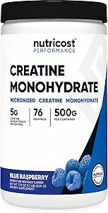 Nutricost Creatin Monohydrat Powder (Blå Hindbær), 500 Bedste (1.1 LBS)