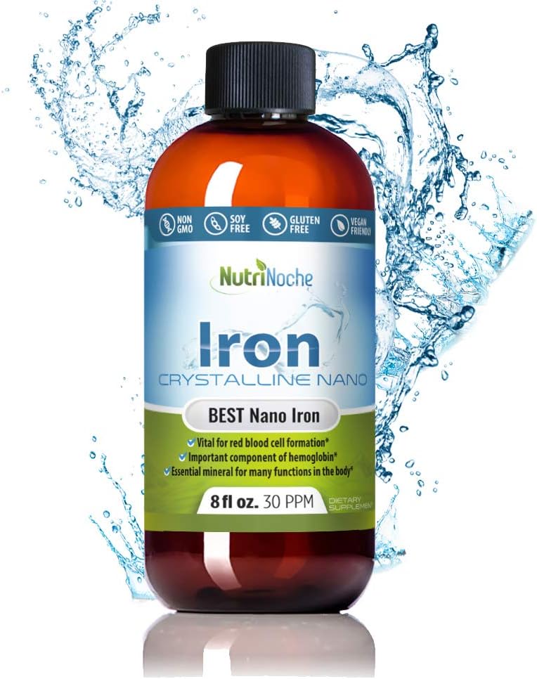 Flydende jerntilskud til kvinder - høj potens Sublinguale jerndråber - Vegansk Væske - smagløs flavor - Premium supplement til mænd, kvinder og børn - 8 ounces - Nutrinoche