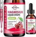 Magnesium Glycinate Liquid Drops, 1000mg Magnesium Glycinate, Citrate & Taurate with Fiber, Beetroot, Vitamin B & C for Sleep, Calm, Muscle, Energy & Relaxation, 2 Fl Oz, Sugar-Free Cherry Flavor