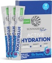 Sunwarrior Hydration Powder Electrolyte Packets Powder B12 Elderberry Name 124; Blue Raspberry Flavored 18 Stick Packs 126g Pouch Name 124; Vegan og Plantbaseret sukker fri