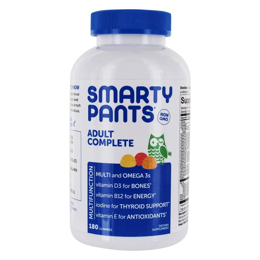 SmartyPants Adult Complete Daily Gummy Vitamins: Gluten Free, Multivitamin & Omega 3 DHA/EPA Fish Oil, Methyl B12, Vitamin D3, Non-GMO, 180 count (30 Day Supply)