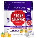 Moonstone Stone Stopper Drink Mix, Tropical, Nyre Stone Forebyggelse, Calcium Oxalate Protector, Udviklet af Urologer til at forbedre hydrering og støtte Nyre Sundhed, 15 dages forsyning
