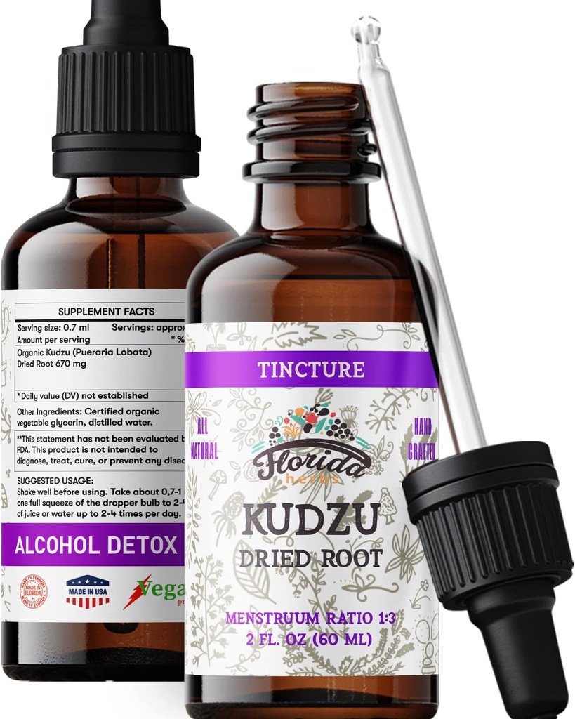 Kudzu Extract - Kudzu Root Organic Supplement- Natural Kudzu Plant - Kudzu Root Extract - Non- Alkohol Supplement - Made in USA - 2 oz