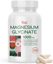 VHC Magnesium Glycinate 1000mg, Høj Absorption Maksimalt Chelated Pure Magnesium Glycinate Supplement for kvinder og mænd, Non- GMO No Gluten, 120 Veggie Caps, Made in USA