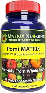 POMI Matrix - 10 Times Stronger Than The Competition! - Lower PSA Levels for Healthy Prostate - 100% Organic - Ingredients: Pomegranate, Green Tea, Turmeric, Broccoli - Vegan Capsules (120ct)