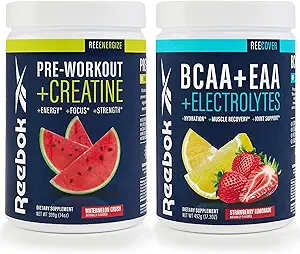 Reebok REEEnergize & REECover Bundle Note 124; Pre- workout + BCAA Recovery System