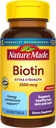 Nature Made Extra Strength Biotin 2500 mcg, Kosttilskud til sundt hår, Hud & Negle Support, 150 Softgels, 150 Day Supply