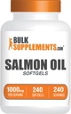 BulkSupplements.com Salmon Oil Softels - Omega 3 Supplement, Wild Alaska Salmon Oil Supplements - 1000mg, Gluten Free, 1 Softgel per Serving, 240 Count (pakke med 1)
