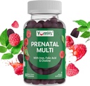 Yumfs Prenatal Gummies for Women - Prenatal Vitaminer for kvinder med folinsyre, jern & choline - Vegetar & Kosher Graviditet Vitaminer - Kvinder Prenatal Multivitamin med A C D3 E B6 B12 (60 Tæl)
