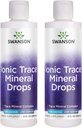 Swanson Concentrace Trace Mineral Drops 8oz- Complete Mineral Complex for Energy, Hydration, & Electrolyte Balance Over 72 Høj Absorption Ionic Mineraler såsom Magnesium, Kalium, Calcium (2 Pack)