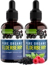 Organic Elderberry Syrup, 60 dages forsyning, Black Liquid Drops til immunforsvar, Sambucus Elderberry Syrup - Flydende Extract Drops til børn og voksne - Ekstra styrke (2 Pack)