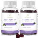 Sambucus Elderberry Gummies, Black Elderberry Gummy med zink og C-vitamin til voksne, Sugar Free Kids Multivitamin Gummies immunforsvar * Supplement (2 Pack)