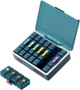 Ugentlig Pill Organizer 4 gange om dagen, Store kompartmenter Pill Box 4X 7 dag, Medicin Organizer Pill sag for piller / vitaminer / fiskeolier / Medicin / Kosttilskud (4x7 Blå)