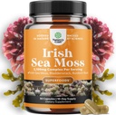 Organic Irish Sea Moss Capsules - Sea Moss og Bladderwrack Capsules med Burdock Root Superfood Blend til immunforsvar hjerte sundhed Fertilitet fælles sundhed og thyreoidea støtte til kvinder og mænd