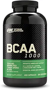 Optimum Nutrition Instantized BCAA kapsler, Keto Friendly Forgrenet Chain Essential Aminosyrer, 1000mg, 400 Greve