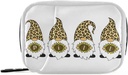 Leopard Gnomes Sunflower Pill Box 7 Day Pill Case Rejser Pill Organizer Bag med lynlås Portable ugentlige sag Kompakt størrelse for Vitamin Supplement Holder