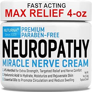 Neuropati Nerve Relief Cream - Premium Nerve Cream 3X Handling for målrettet Relief og lindrende Nerve Comfort - Maksimal styrke med 4% Menthol Arnica MSM for Feet Hands Legs Toes & Tilbage - Stor 4 Oz