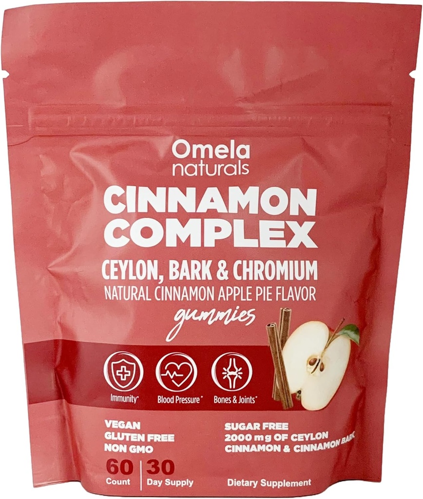 Sugar- Free Ceylon Cinnamon Complex Gummies Apple Cinnamel Flavor 124; immunforsvar & antioxidant Kosttilskud