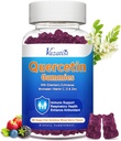 Quercetin med bromelain Gummies, Quercetin 1200MG med vitamin C Zink & Elderberry til immunsystem & Allergy, Chewable & Vegan Gummies, 60 Cts