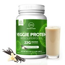 MRM Nutrition Veggie Protein med superfooderne var 124; Vanilla Flavored var 124; 22g Komplet protein var 124; Over 8,8g Essential Aminosyrer var 124; 13 superfooderne var 124; med Omega 3s og Omega6s var 124; Keto Venlig var 124; 33 Servering