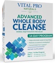 Vital Pro Naturals - Avanceret hele kroppen rense med mælk tidsel, Magnesium, Cape Aloe, og urter til lejlighedsvis obstipation og sund eliminering, 2-del 14 dag kit, 56 kapsler