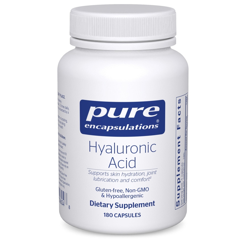 Ren indkapsling Hyaluronsyre - til hudhygiejne, Smøremiddel og fælles sundhed * - Effektiv absorption - Gluten Free - Vegan & Non- GMO - 180 kapsler