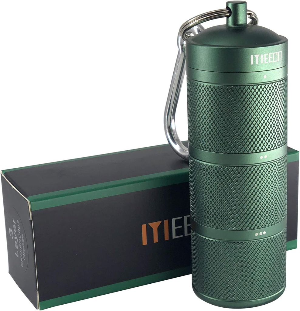 Tre Layer Stor Pill Organizer, Aluminium, Metal Dispensere, Vandtæt, Kan gemme piller noget som helst størrelser, Vitaminer, Cod Lever Oil, Kosttilskud og Medicin (grøn)