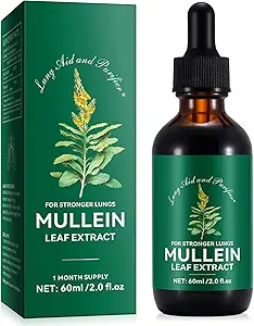 Mullein Drops til Lungs, Mullein Leaf Extract med Chlorophyll, Mullein Leaf Extract til Lung Cleanse og Respiratory Support