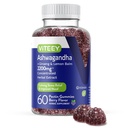 Viteey Ashwagandha Gummies med Ginseng & Lemon Balm - Mood, Mood & Stress Support Ashwagandha Kosttilskud - Vegan, Gluten- Free - 60 Greve