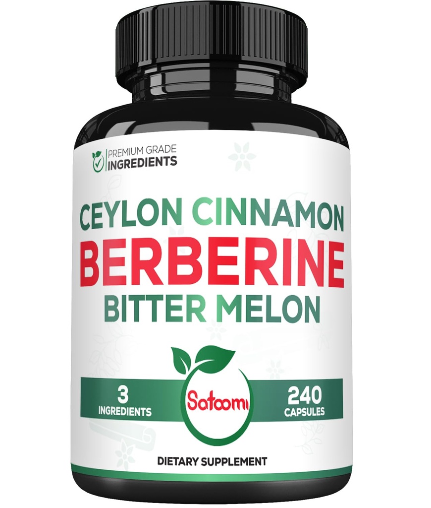 Berberine 1500mg tillæg med Organic Ceylon Cinnamon Bark & Bitter Melon - 240 Vegan kapsler til 80 Servering - immunsystem, hjerte sundhed, bodymanagement & fordøjelsesstøtte