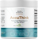 Sun Coast Science Sun Coast Sciences AccuThink - Patenteret Magnesium Brain - 2.64oz Memory Supplement Brain Health, Sleep, Mood Boost - Kognitiv support Supplement Magnesium Threonate C-vitamin