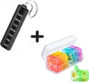 Zoksi Travel Pill Organizer, Dagligt tillæg Organizer Holder, Bærbar Vitamin Case med 7 Aftagelig Stor Segment, Ugentlig Pill Box 7 Dag for Udendørs, Kontor, Hjem (Sort)