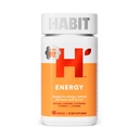 Habit Energy Supplement (60 kapsler) - Nyt udseende, understøtter energi, Alerhed og fokus, Naturlig Koffein, Vitaminer B & C, Green Tea Extract, Vegan, Non- GMO (1 Pack)