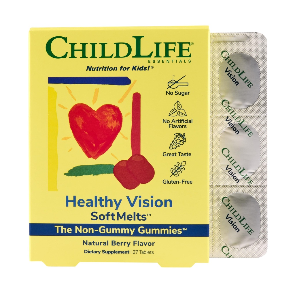 Børn - Eye Vitamin til børn, Lutein Gummies, Lutein og Zeaxanthin Kosttilskud, Eye Health Gummies, Lutein Children, Great Smag - Natural Berry, 27 tabletter