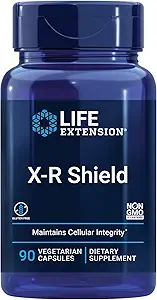 Life Extension X- R Shield, spirulina, Lemon Balm, Ginkgo biloba, understøtter cellular integritet & DNA sundhed, fremmer sund immunrespons, Gluten- fri, ikke-GMO, vegetar, 90 kapsler