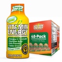 Vitamin Energy immun + ekstra styrke Energy Shot Mango 48 Pack, 260mg Natural Coffein, B-Vitamin, Citicolin, Green Tea, Immunity & Focus Support, Zero Sugar, Gluten- Free 1,93 fl oz