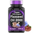 tnvitaminOrganic Flaxseed Oil Softgels: 2000 mg - 90 Softgels ekskl. GMO