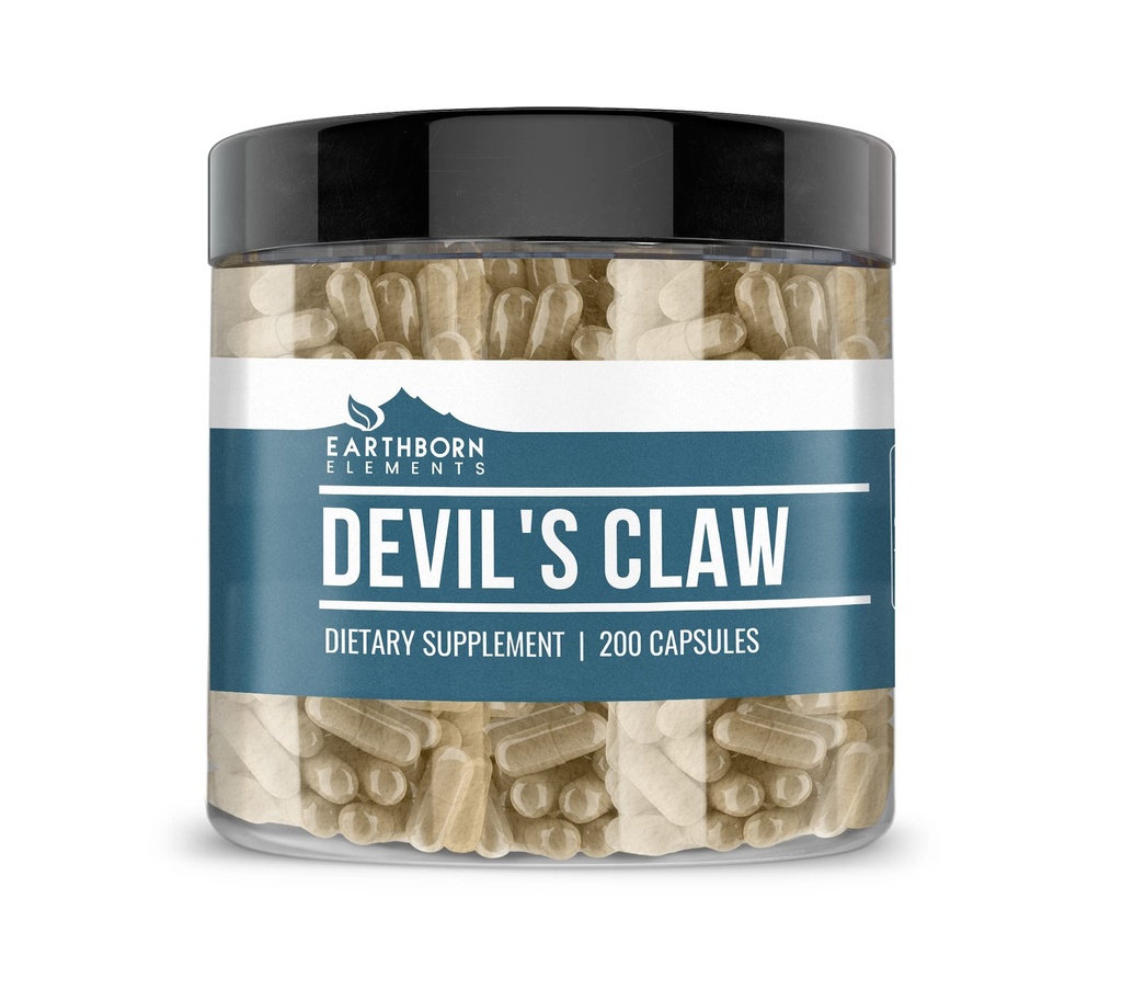 Earthborn Elements Devil 's Claw Extract 200 Kapsler, Pure & Ufortyndet, Ingen tilsætningsstoffer