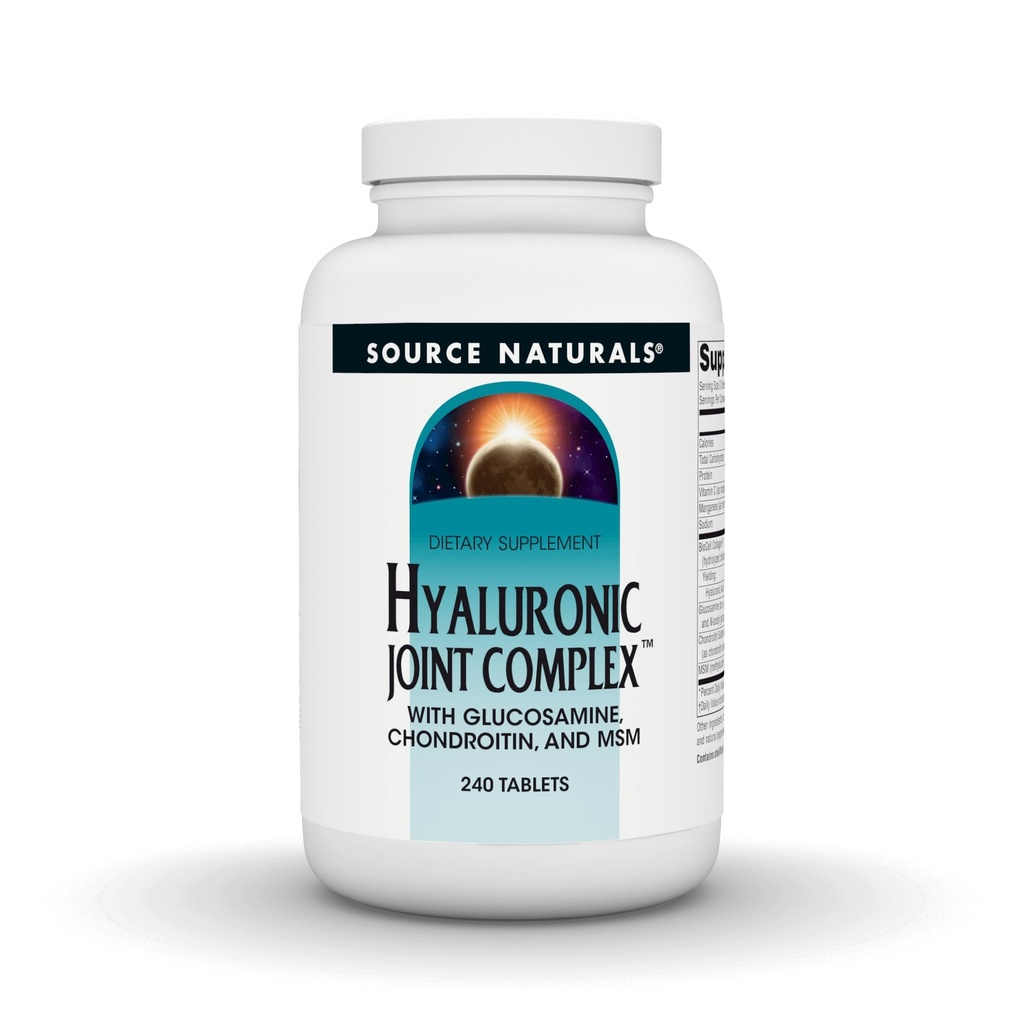 Source Naturals Hyaluronic Joint Complex med Glucosamin, Chondroitin & MSM Extra Strength - 240 tabletter