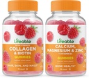 Livlig Collagen & Biotin + Calcium, Magnesium, Zink & Vitamin D, Gummies Bundle - Great Tasting, Vitamin Supplement, Gluten fri, GMO fri, Chewable Gummy