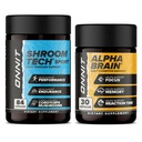 ONNIT Premium Alpha Brain Bundle - Nootrop Brain Supplement (30 Greve) for fokus, koncentration og hukommelse + Shroom Tech Sport til motion, energi & Kardiovaskulær ydeevne (84 Greve)