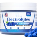 Zero Sugar - Blå Raspberry Electrolytes Powder - Forfriskende hydrering - Koffein Free Energy - Alle naturlige ingredienser - Vegan, Keto og Paleo - Sukker Free Electrolyte Powder Drink Mix - 37 Servering