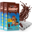 YUM- V 'S - Kids Multivitamin Chewable Chocolate Bears - Multivitamin for børn Supplement - 16 Vitamin & Mineraler - Vitamin herunder D, Zink, C, B Complex & mere, 60 Greve (Pack of 2)