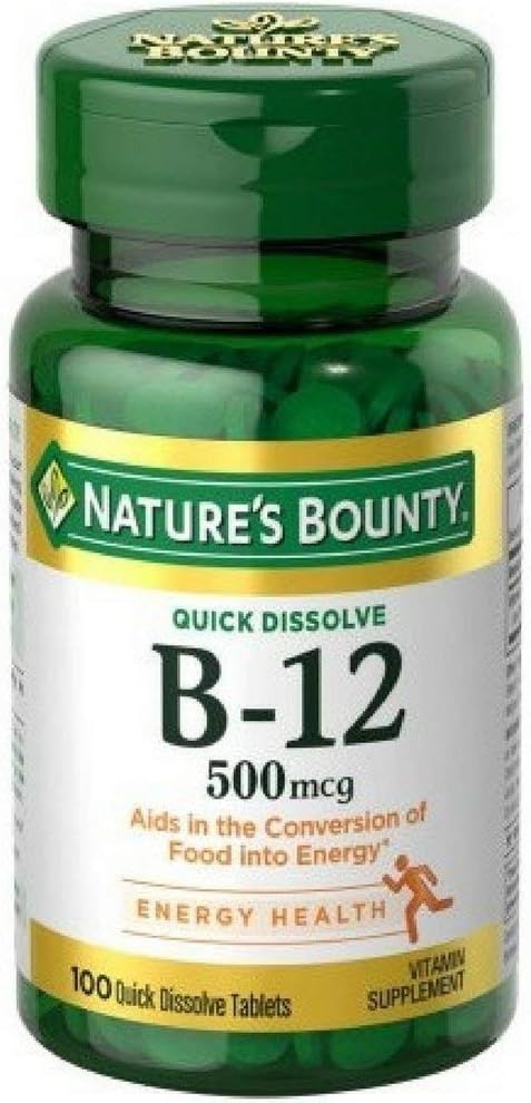 Nature 's Bounty Vitamin B- 12 500 mcg, 100 ea (pakke med 5)