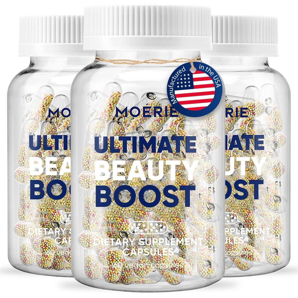 Moerie hårvækst supplement til kvinder & mænd - hår hud og negle vitaminer med biotin, Q10 & mineraler - For Thicker, Fuller hår & hårtab behandling - Advanced Beadlet Levering System - 180 piller