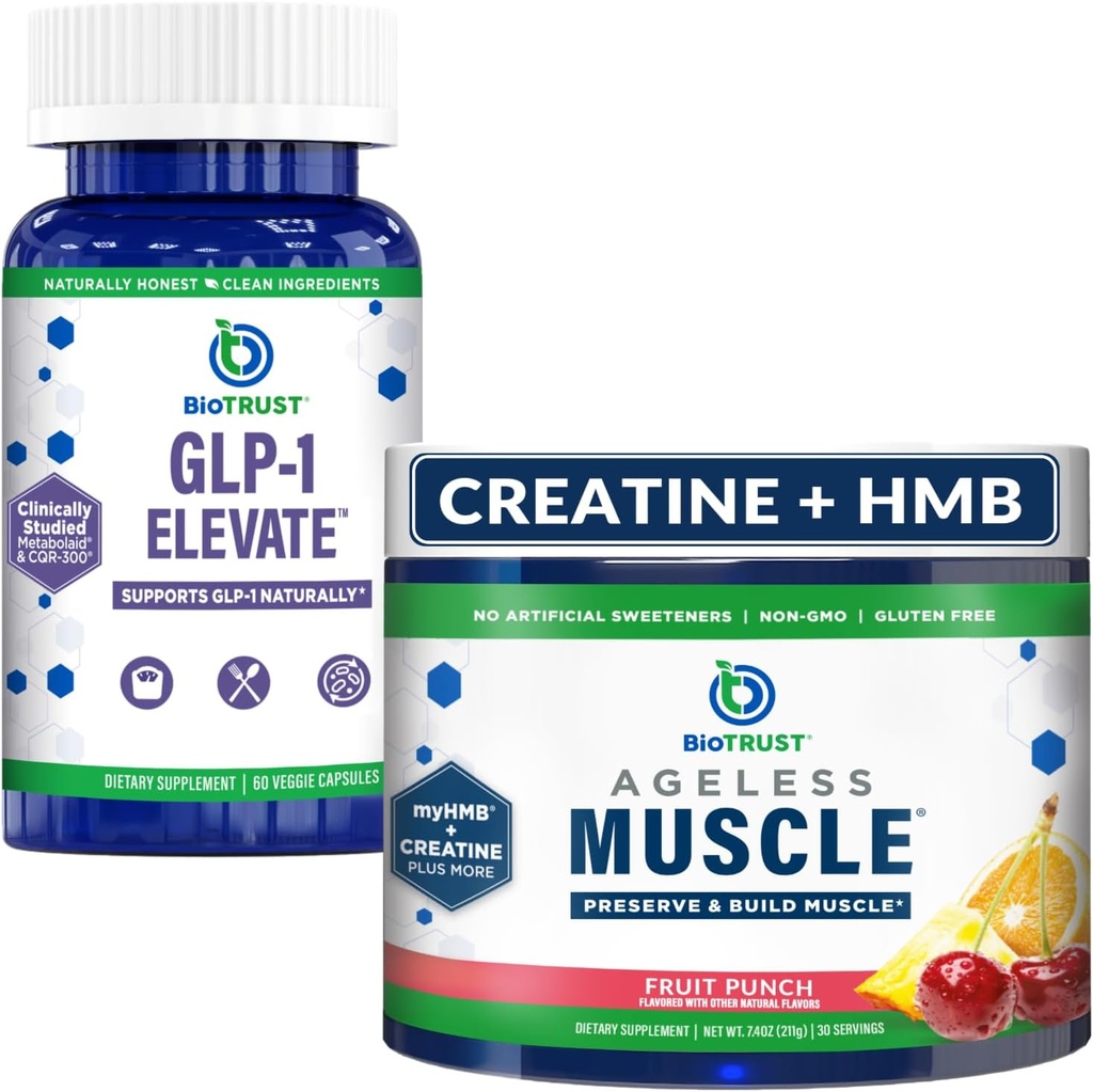 BioTrust Agueless Muscle (Fruit Punch) og GLP-1 Elevate Bundle