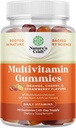 Multivitamin Gummy til voksne - Halal Multivitamin Gummy med B12 Biotin - Gelatin- Free Gummy Multivitaminer til mænd og kvinder - Vitamin Gummies med zink & D-vitamin - Non-GMO Gluten- Free - 90 Greve