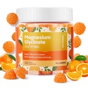 90 Greve Magnesium Glycinate Gummies 400mg w / Ashwagandha Supplement - Sukker fri Zink Magnesium Glycinate Supplement Ashwagandha Gummies for voksne Orange Flavor
