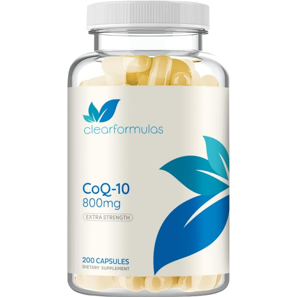 Extra Strength CoQ10 800mg - Quick Absorption Coenzym Q10 800mg Potent Antioxidant for Heart Energy and Aging Support - High Stability CoQ10 Ubiquinone Caps - Lavet i en cGMP US Lab (100 Servere)